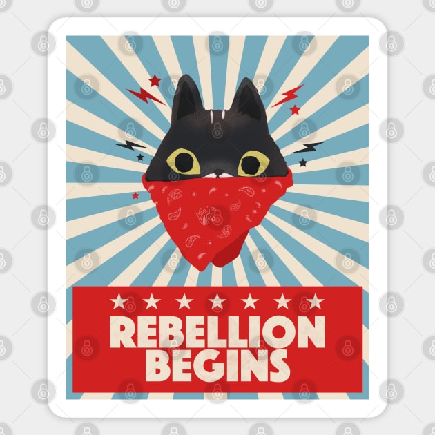 Rebellion begins... Cat rebel rebel  version Sticker by MiaouStudio